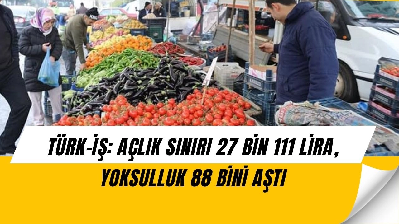 Türk-İş’ten Şok Rapor: Açlık Sınırı 27 Bin, Yoksulluk 88 Bini Aştı!