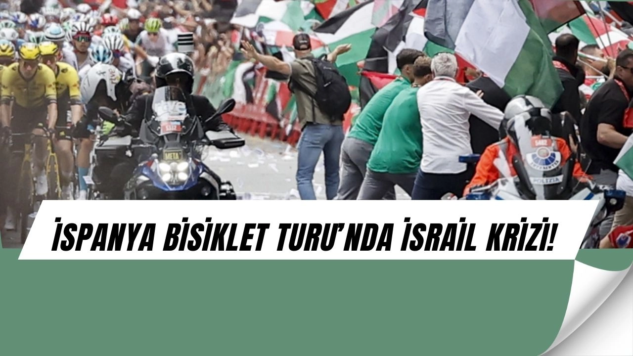 La Vuelta’da kriz! Filistin protestoları yarışı durdurdu, etap iptal edildi!