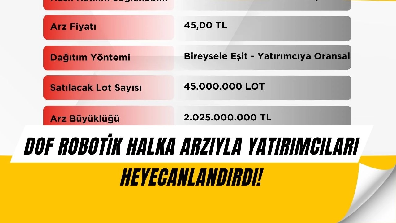 Dof Robotik halka arzı için geri sayım başladı! Yatırımcılara büyük fırsat geliyor