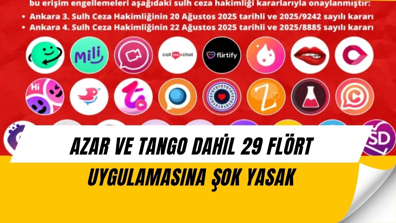 Şok Yasak! Azar ve Tango Dahil 29 Flört Uygulamasına Erişim Engeli