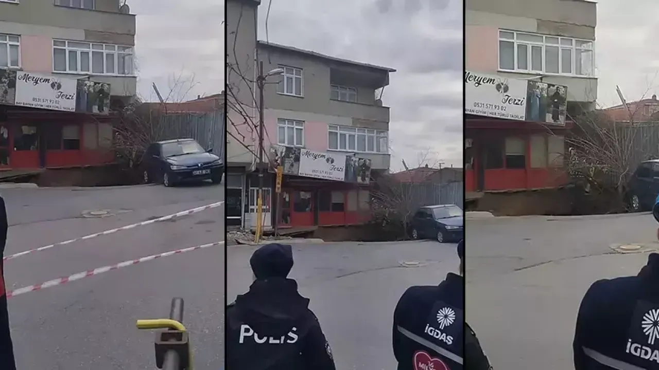 Ümraniye'de Yol Çöktü!